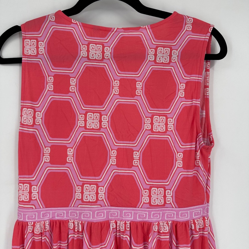 Cabana‎ Life Maxi Dress Women S Pink Geometric Stretch Resortwear Beach Tropical - Picture 4 of 8